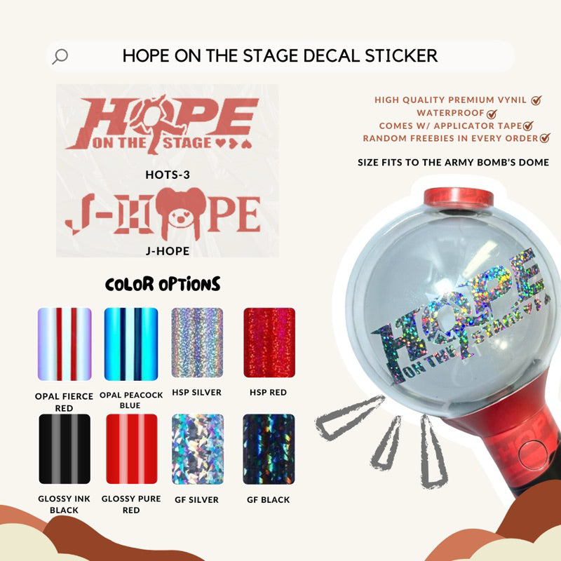 HOPE on the Stage Tour Decal Sticker Collection by Aegyoprints