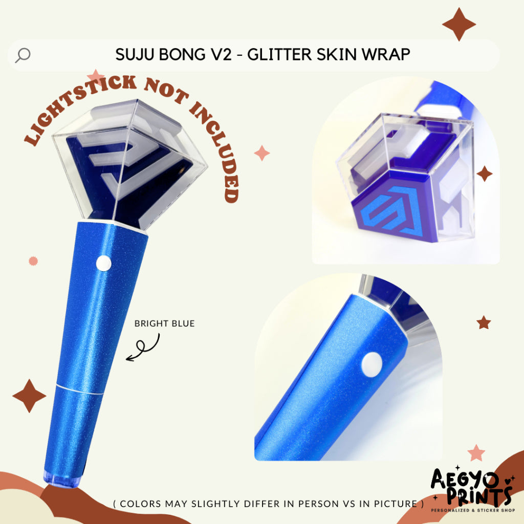 SUJU BONG V2 - GLITTER SKIN WRAP FOR SUPER JUNIOR LIGHTSTICK FAN-MADE decal stickers | Aegyoprints