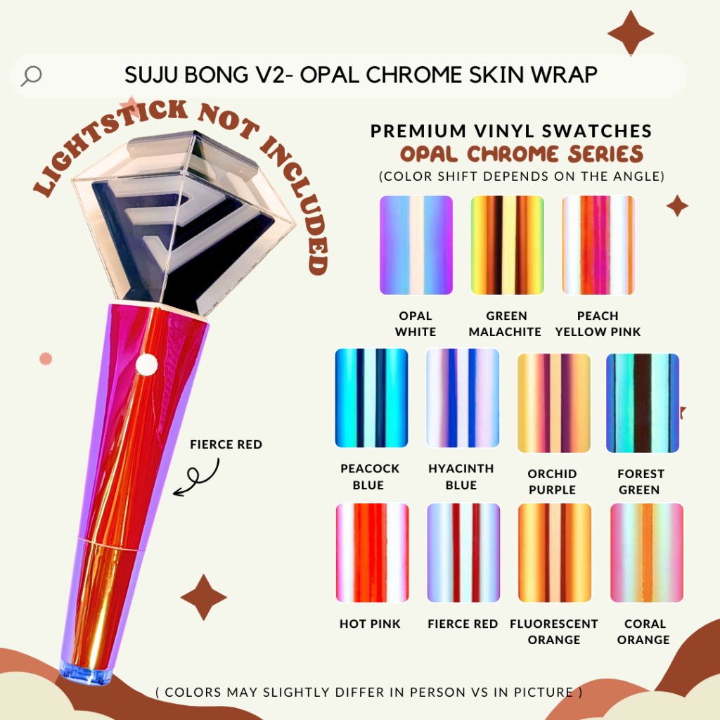 SUJU BONG V2 - OPAL CHROME SKIN WRAP FOR SUPER JUNIOR LIGHTSTICK FAN-MADE stickers | Aegyoprints
