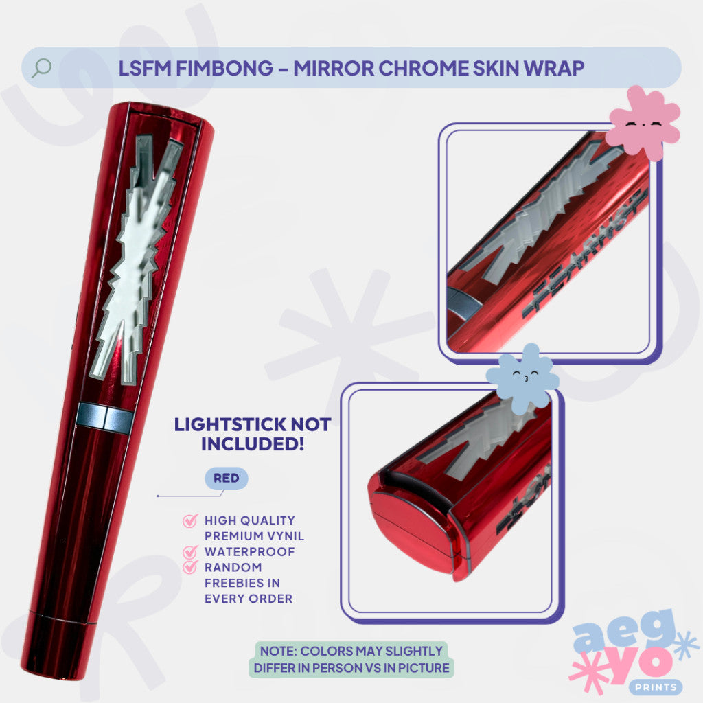 LSFM FIMBONG - MIRROR CHROME SERIES Fan-made Lightstick Skin Wrap | Aegyoprints