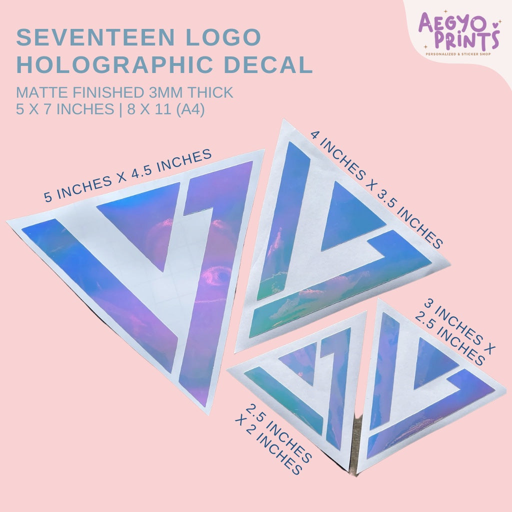 SEVENTEEN LOGO HOLOGRAPHIC DECAL | BY AEGYOPRINTS