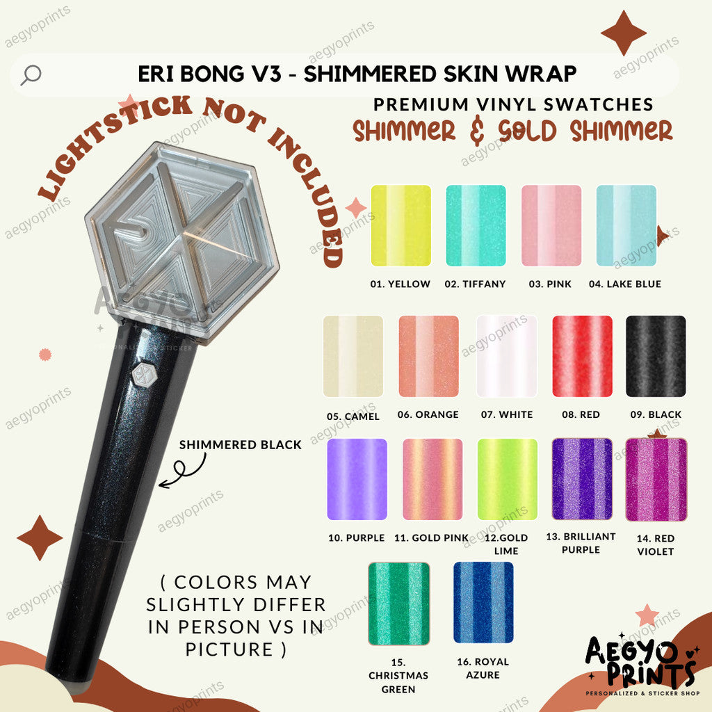 ERIBONG V3 - SHIMMERED SKIN WRAP FOR EXO LIGHTSTICK | Aegyoprints