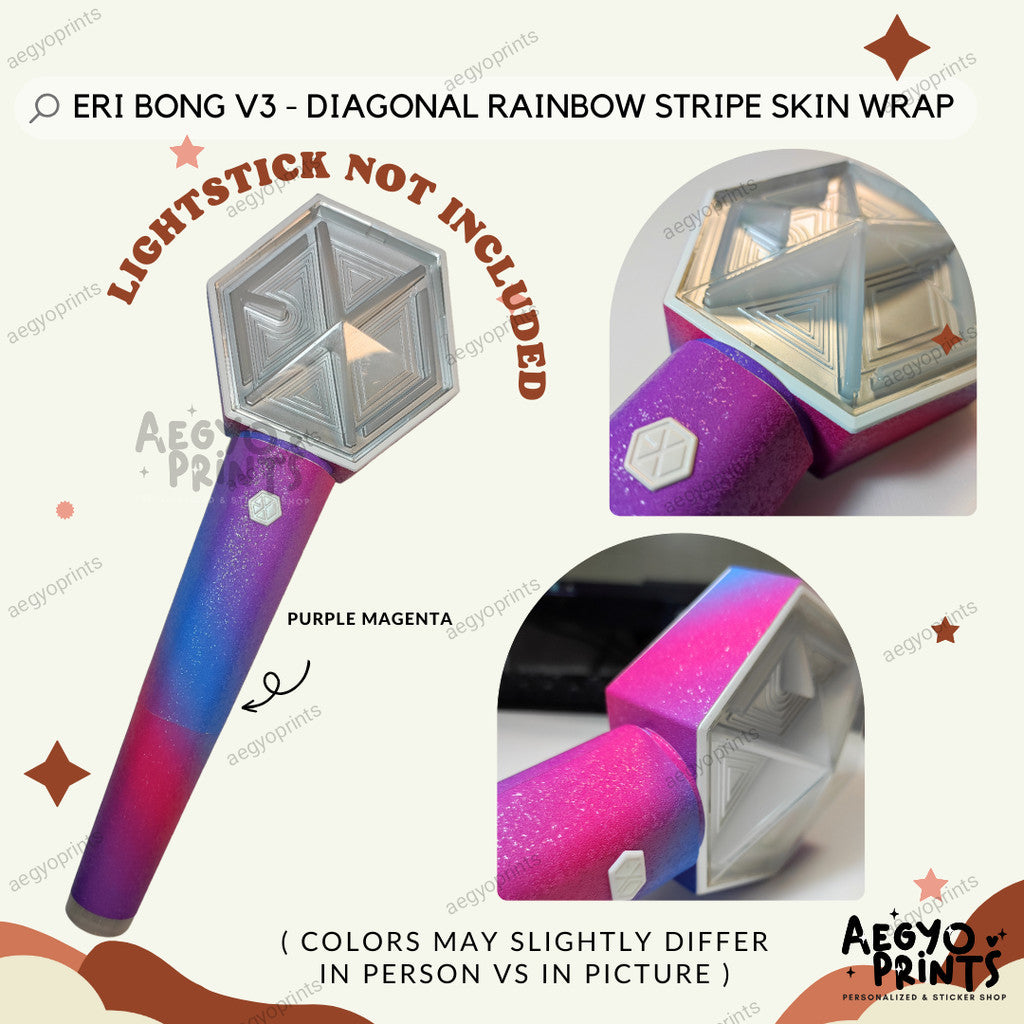 ERIBONG V3 - RAINBOW STRIPE SKIN WRAP FOR EXO LIGHTSTICK | Aegyoprints