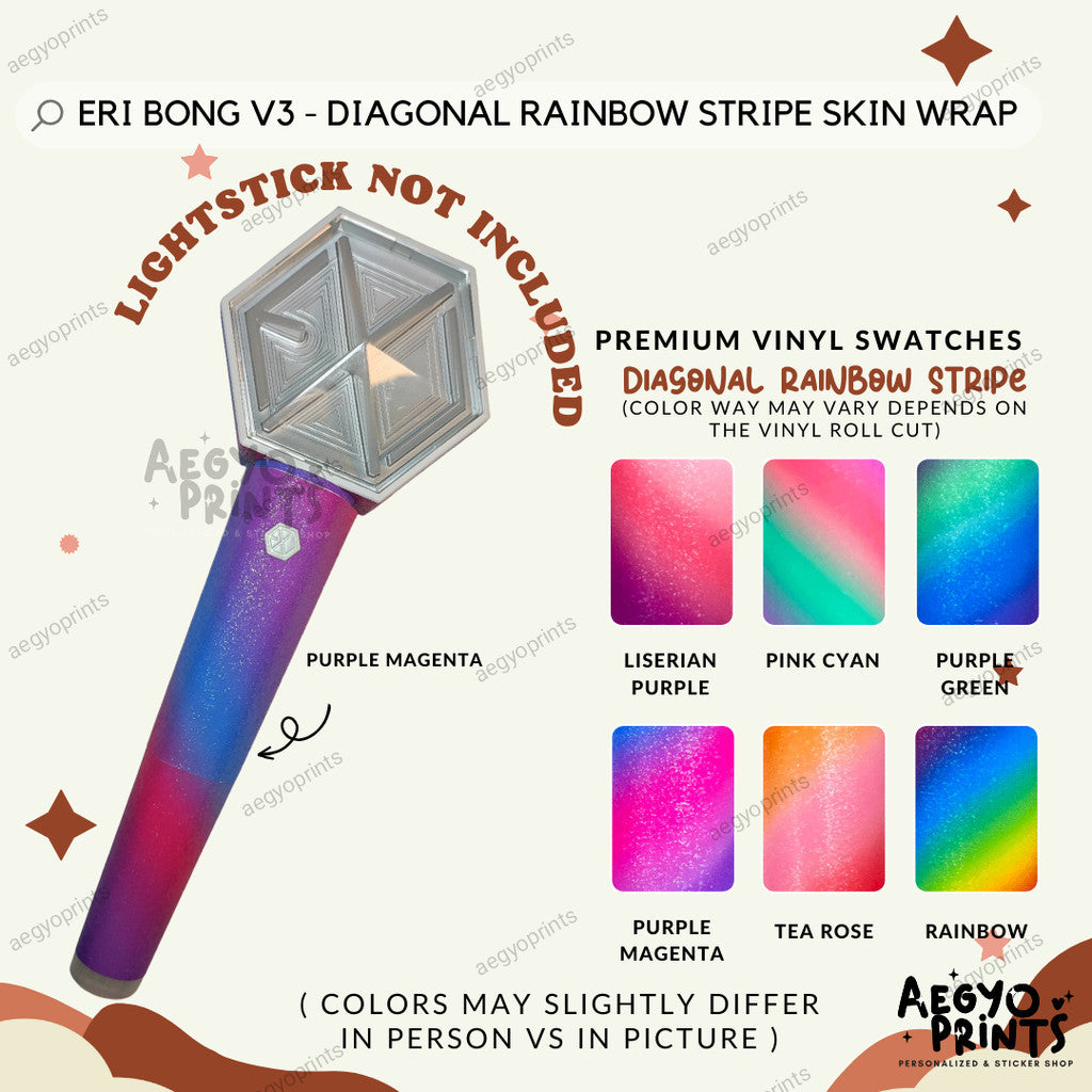 ERIBONG V3 - RAINBOW STRIPE SKIN WRAP FOR EXO LIGHTSTICK | Aegyoprints