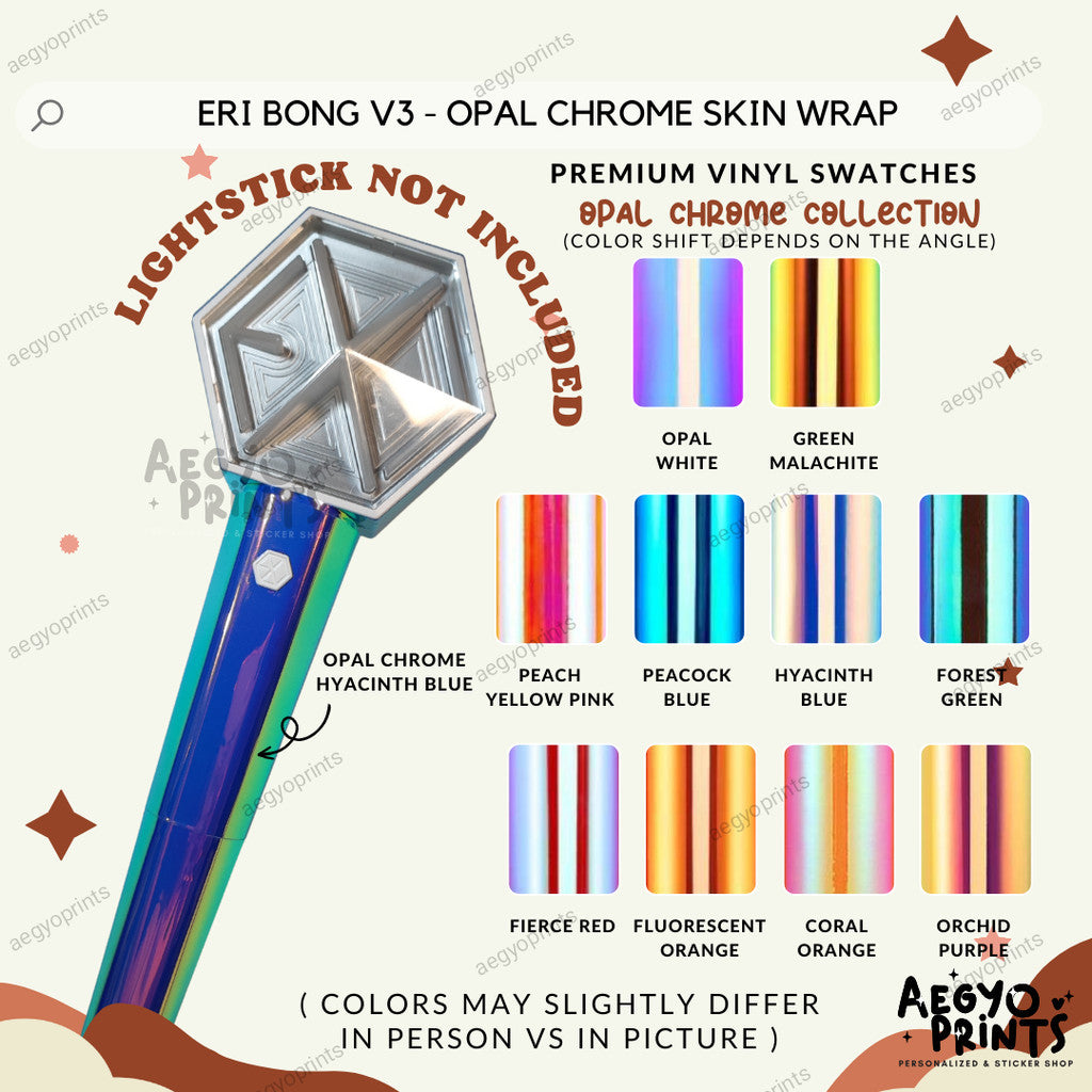 ERIBONG V3 - OPAL CHROME SKIN WRAP FOR EXO LIGHTSTICK | Aegyoprints