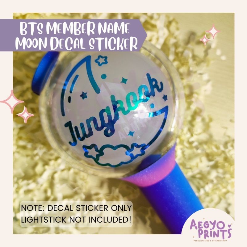 BANGTAN BIAS NAME - HOLOGRAPHIC MOON FAN-MADE DECAL STICKER| by Aegyoprints