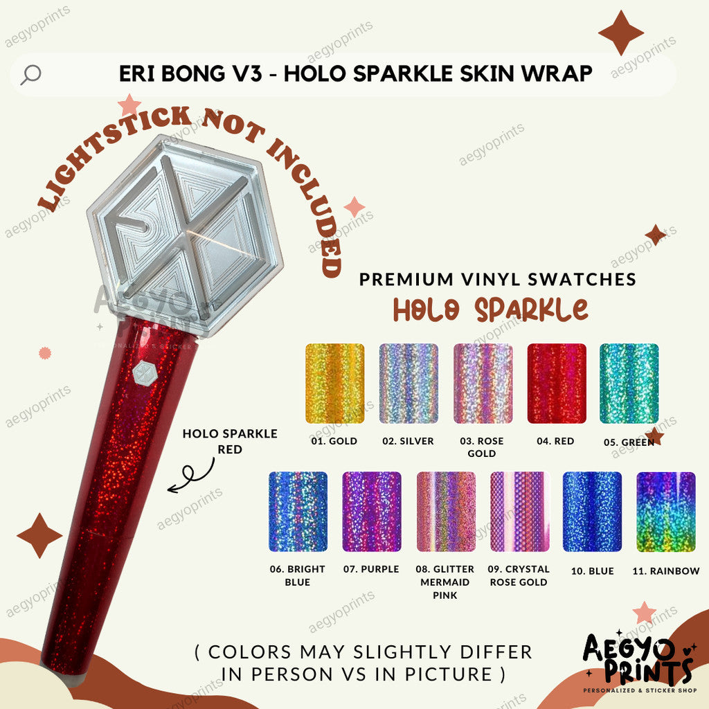 ERIBONG V3 - Holo Sparkle Skin Wrap for EXO LIGHTSTICK | Aegyoprints