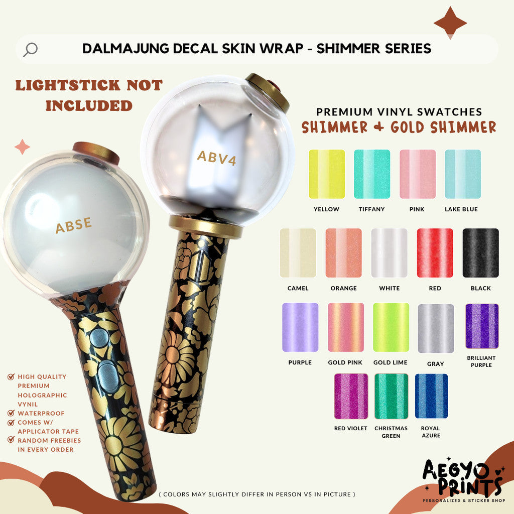 SHIMMER | Dalmajung Decal Army Bomb Skin Wrap for ABSE & ABV4 Suga DDay Mic Inspired by Aegyoprints