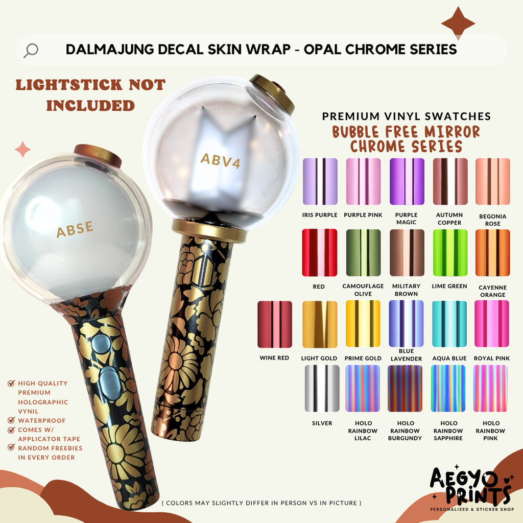 MIRROR CHROME | Dalmajung Decal Army Bomb Skin Wrap for ABSE Suga DDay Mic Inspired