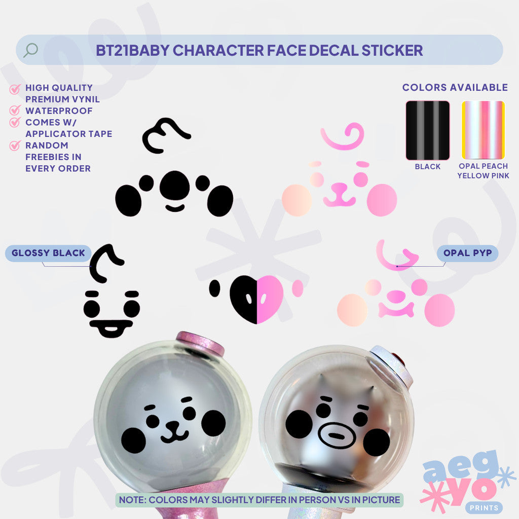 BANGTAN BABY CHARACTER FACE FAN-MADE DECAL STICKER