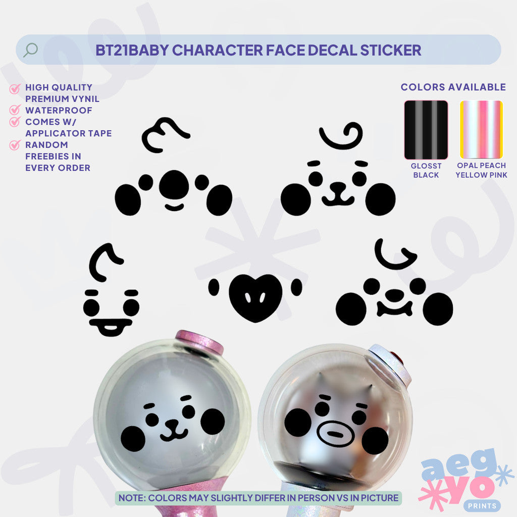 BANGTAN BABY CHARACTER FACE FAN-MADE DECAL STICKER