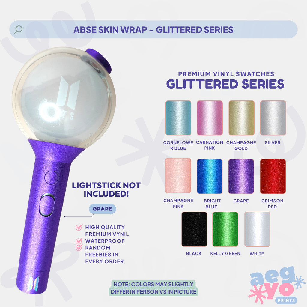 ABSE - GLITTERED SERIES FAN-MADE Army Bomb Skin Wrap | Aegyoprints (sticker decals only)