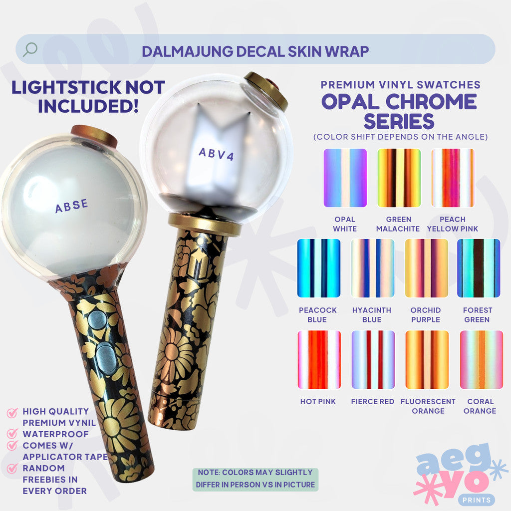 OPAL CHROME | Dalmajung Decal Army Bomb Skin Wrap for ABSE Suga DDay Mic Inspired by Aegyoprints