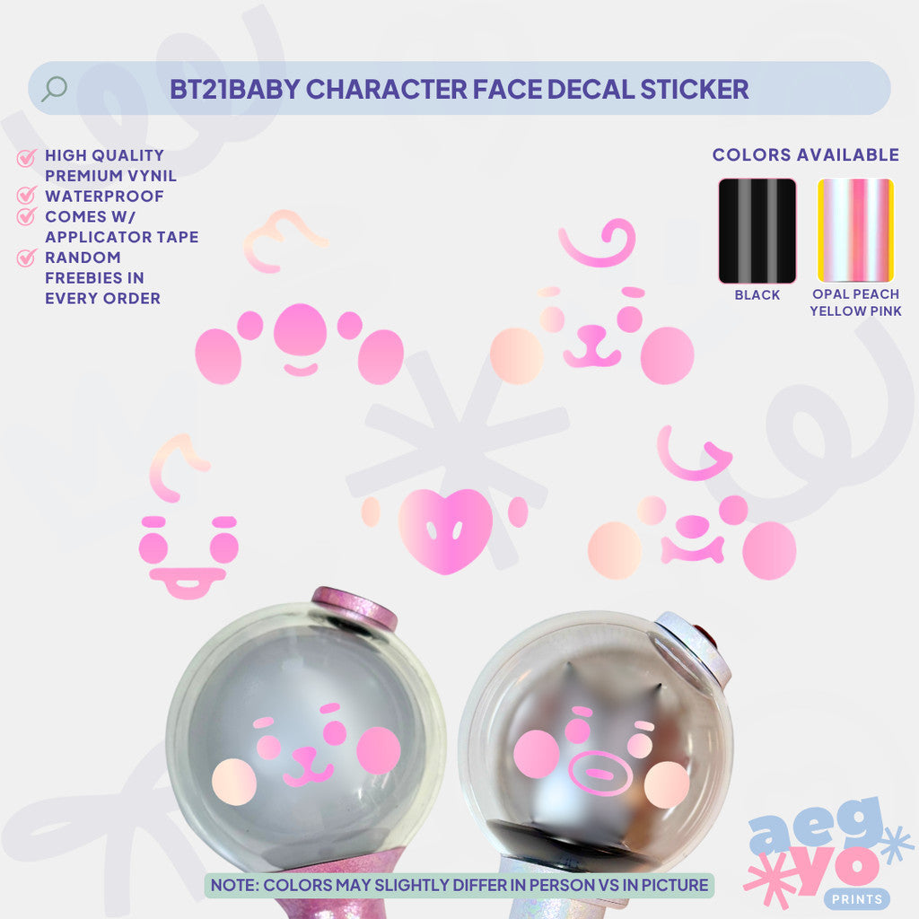 BANGTAN BABY CHARACTER FACE FAN-MADE DECAL STICKER