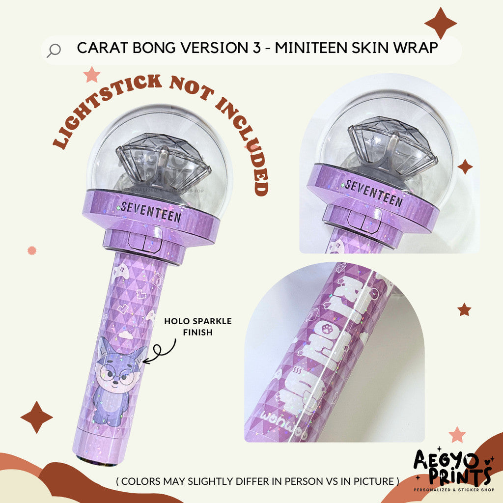 CARAT BONG V3 - MINITEEN SKIN WRAP FOR SEVENTEEN LIGHTSTICK CBV3 | AegyoPrints